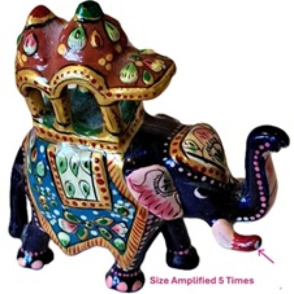 Cobalt Blue Meenakari Elephant Figurine - Picture 4 of 6
